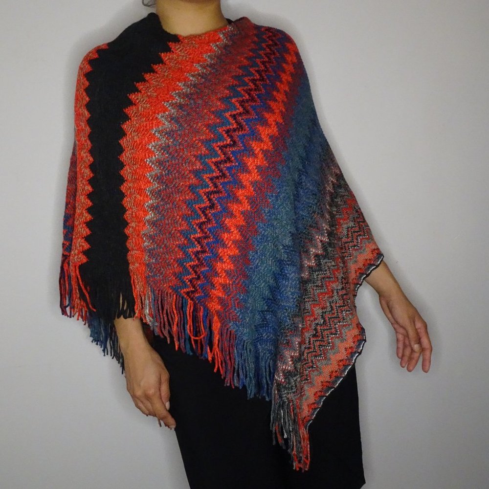 Fringe Knitted Ponchi Sweater